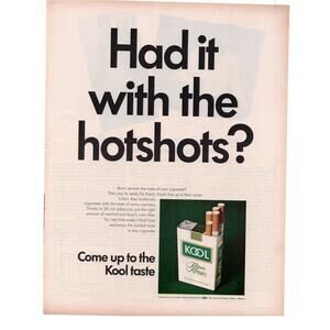 Kool Cigarettes / Weight Loss Magazine Advertisement 1968 Vintage Tobacciana